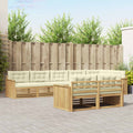 Outdoor-Sofagarnitur 8 pcs Weiß und Creme 406 x 168,5 x 73 cm