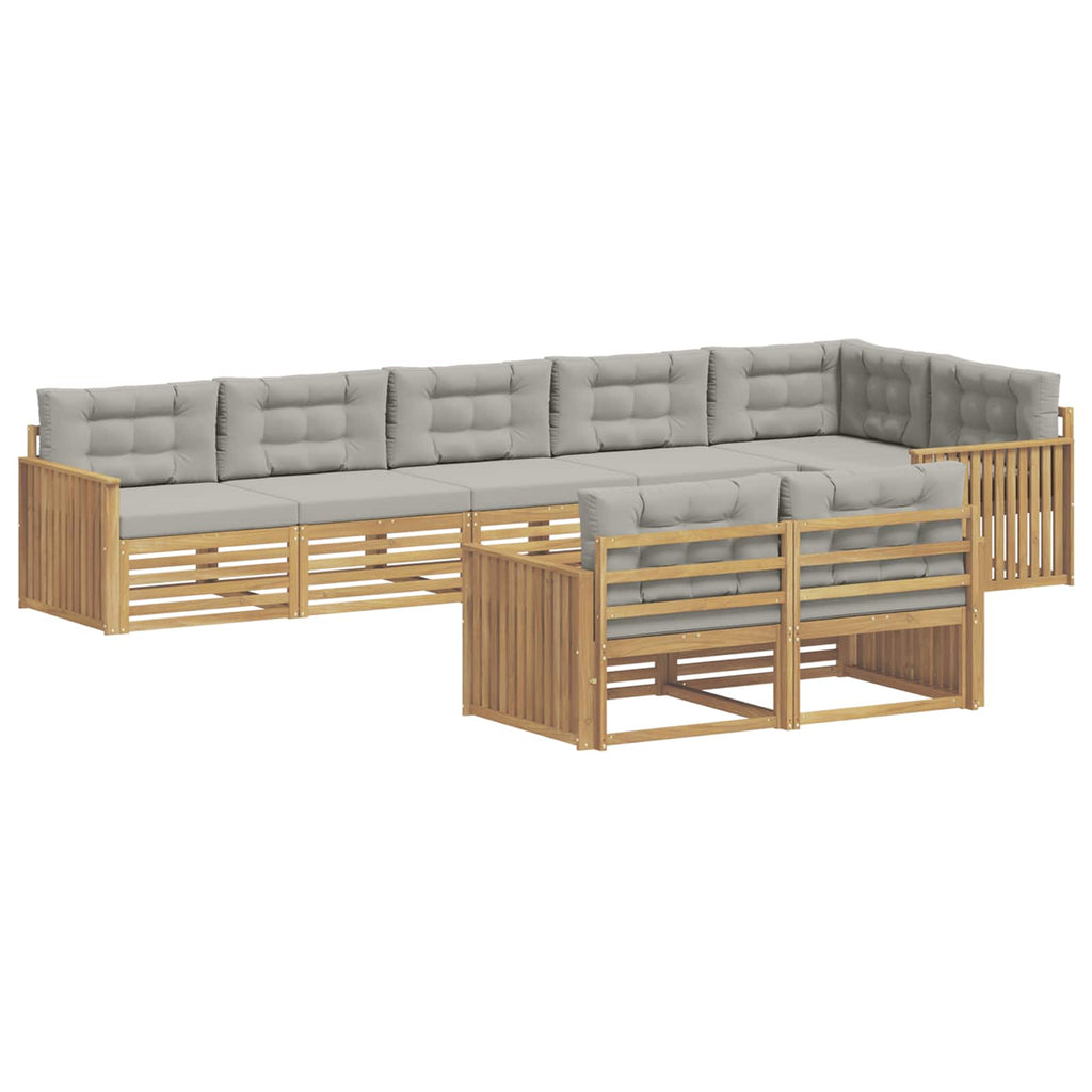 Outdoor-Sofagarnitur 8 pcs Weiß und Hellgrau