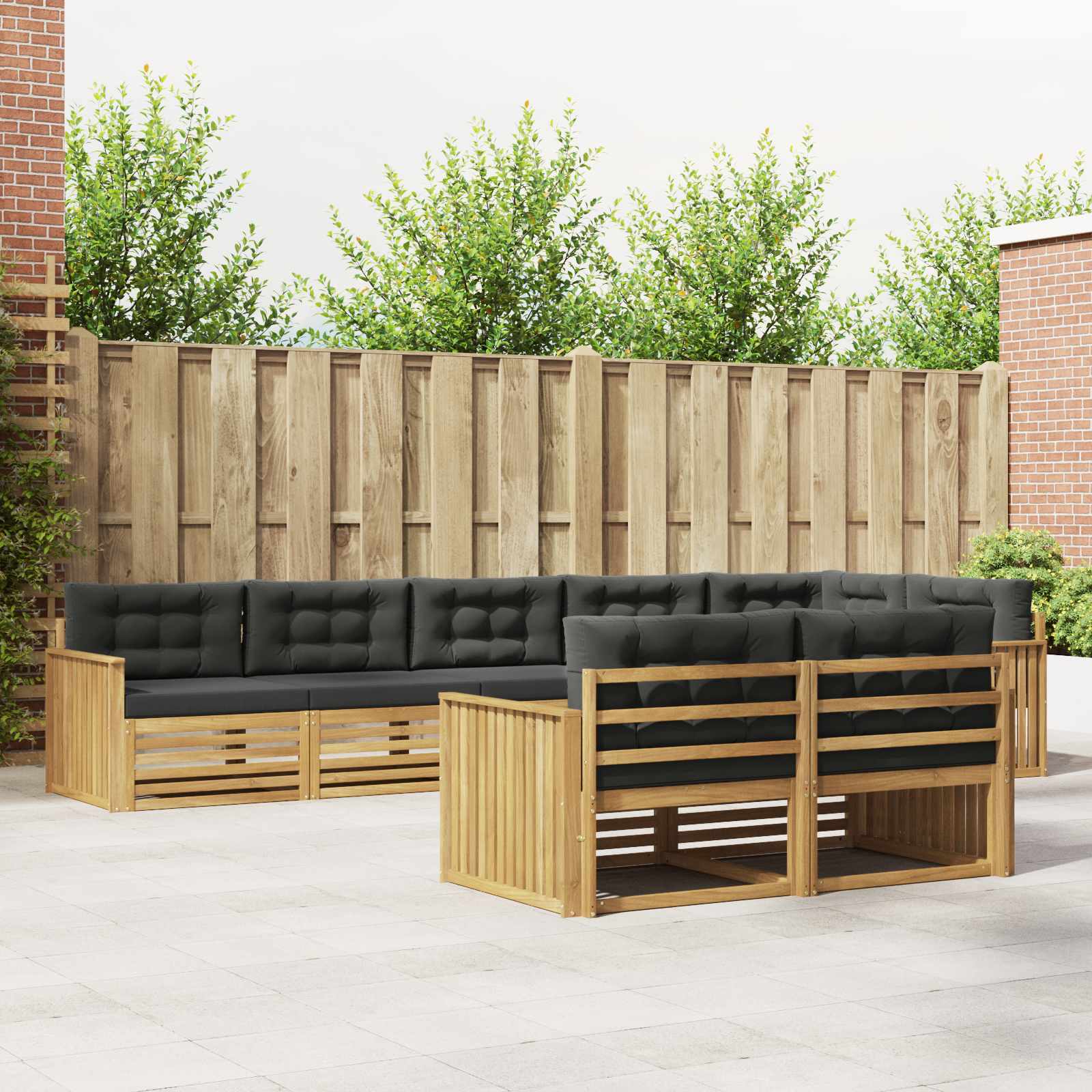 Outdoor-Sofagarnitur 8 pcs Weiß und Anthrazit
