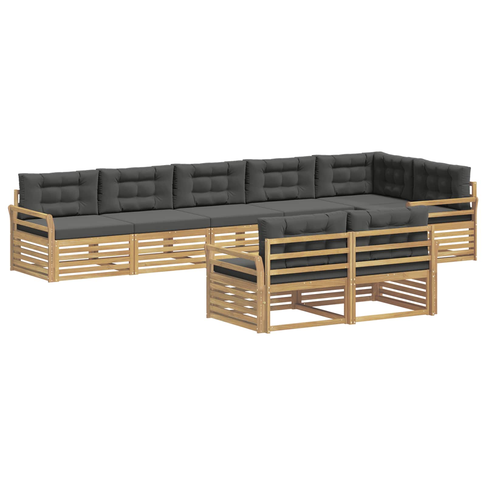 Outdoor-Sofagarnitur 8 pcs Weiß und Anthrazit