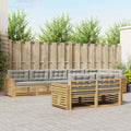 Outdoor-Sofagarnitur 8 pcs Weiß und Hellgrau
