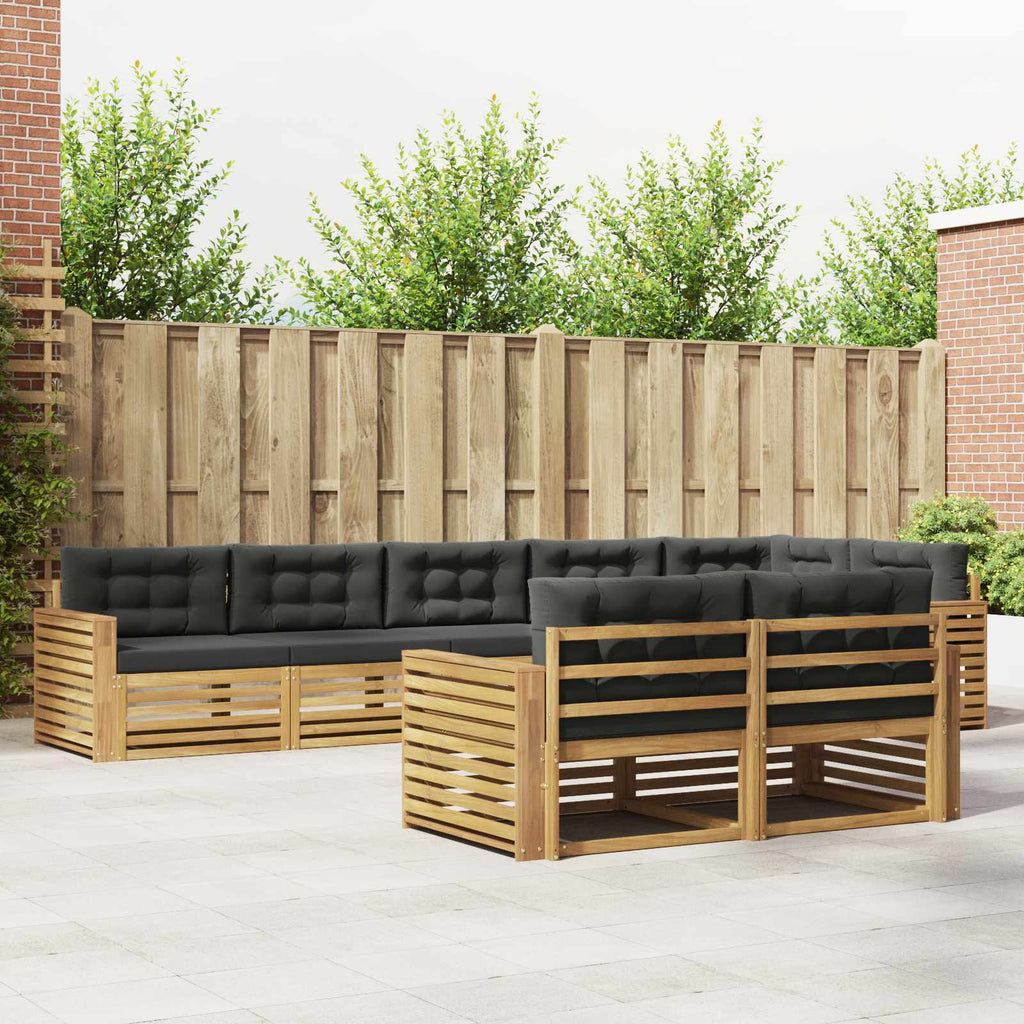 Outdoor-Sofagarnitur 8 pcs Weiß und Anthrazit