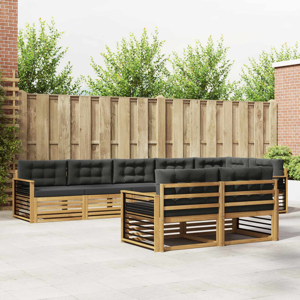 Outdoor-Sofagarnitur 8 pcs Weiß und Anthrazit Polyester