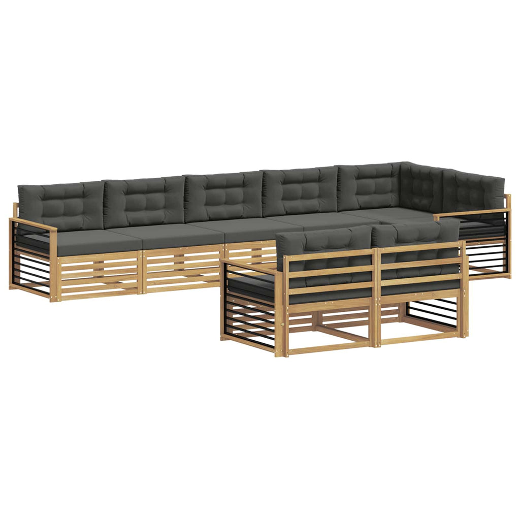 Outdoor-Sofagarnitur 8 pcs Weiß und Anthrazit Polyester