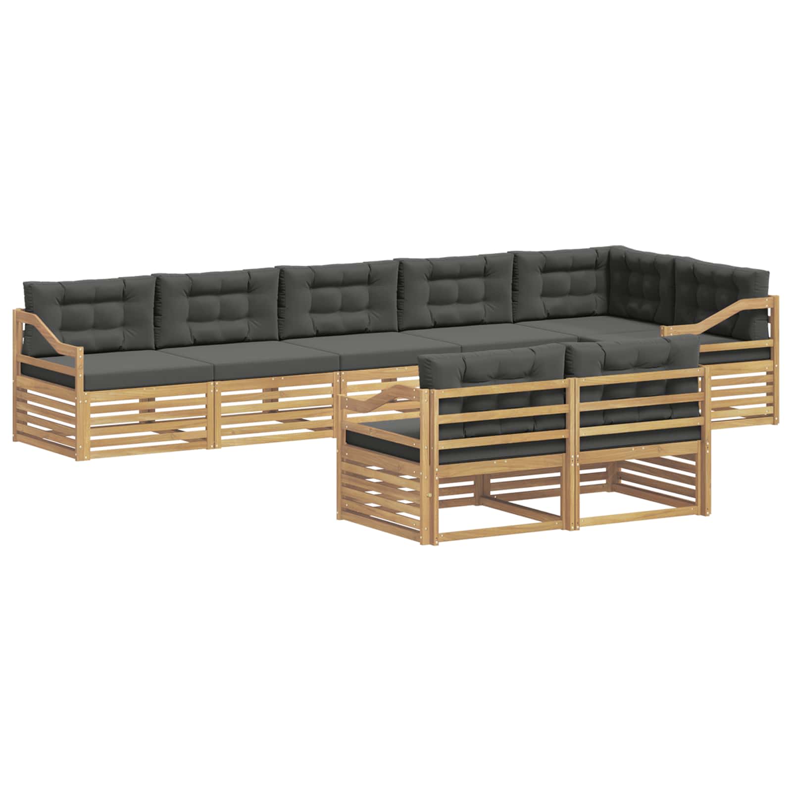 Outdoor-Sofagarnitur 8 pcs Weiß und Anthrazit Polyester