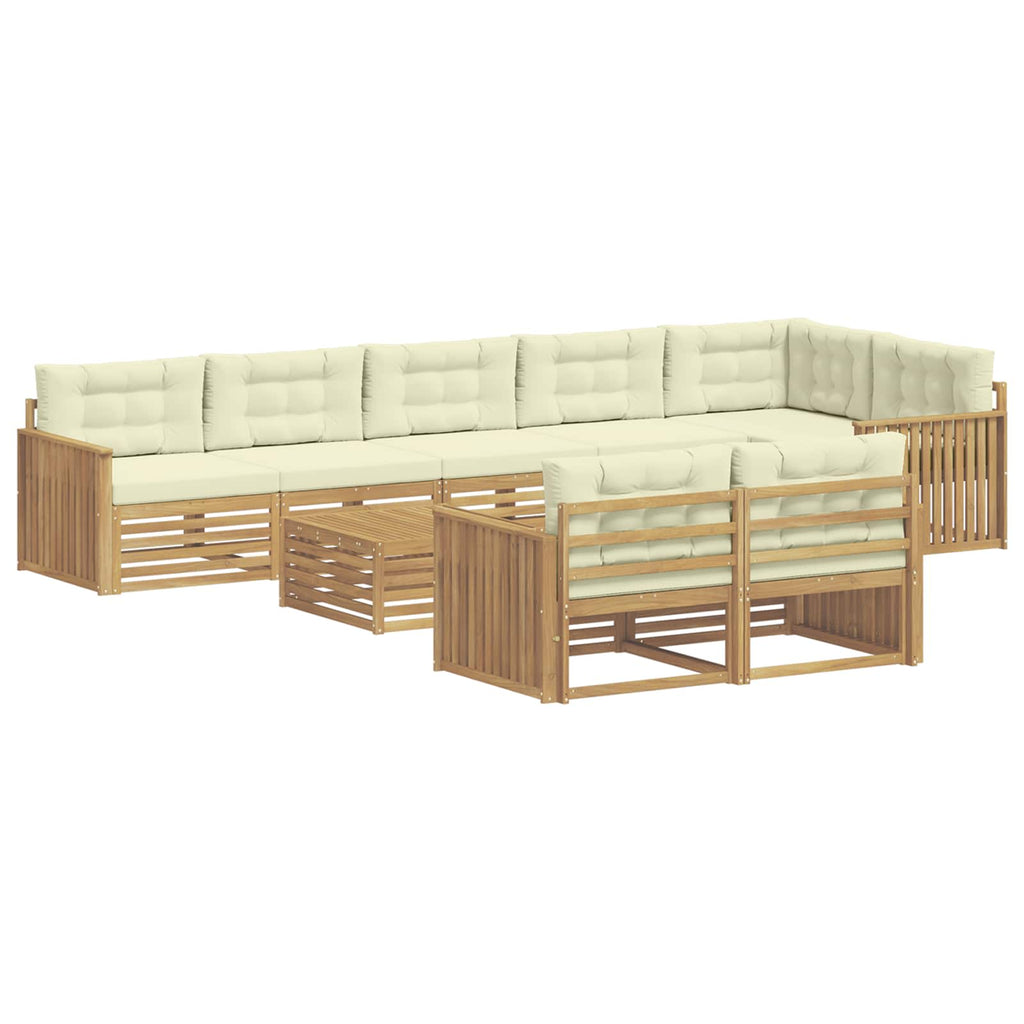Outdoor-Sofagarnitur 9 pcs Weiß und Creme 79 x 79 x 37 cm