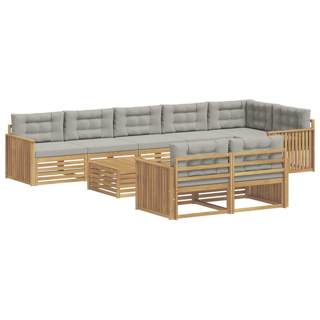 Outdoor-Sofagarnitur 9 pcs Weiß und Hellgrau 79 x 79 x 37 cm