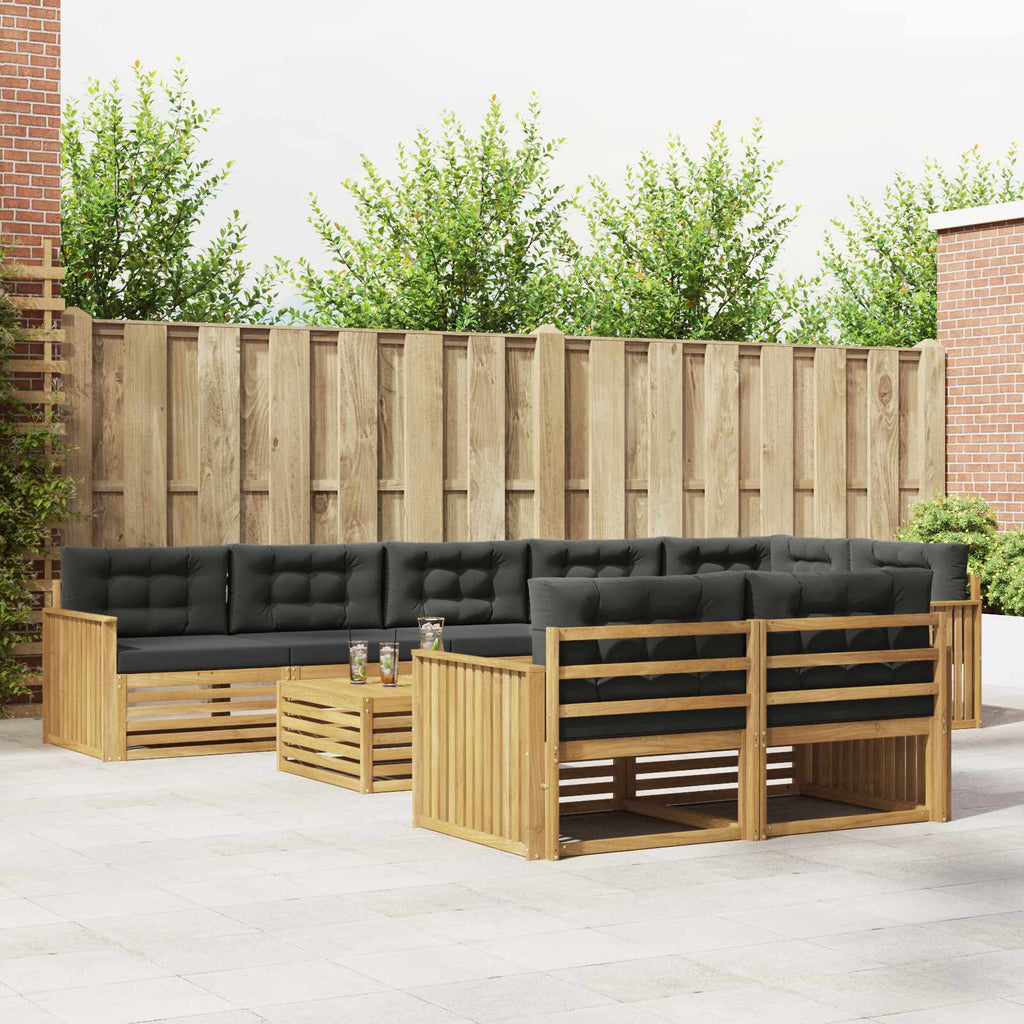 Outdoor-Sofagarnitur 9 pcs Weiß und Anthrazit 79 x 79 x 37 cm
