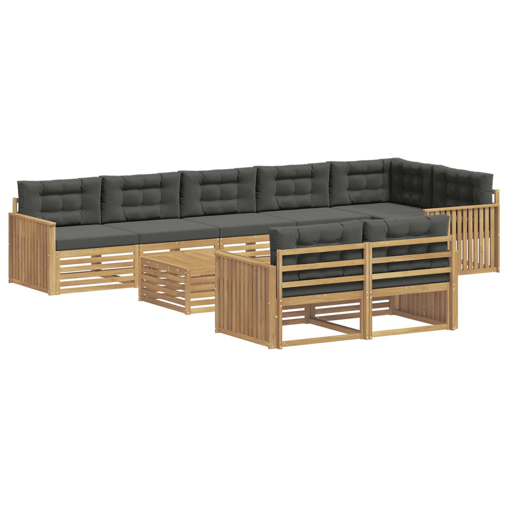 Outdoor-Sofagarnitur 9 pcs Weiß und Anthrazit 79 x 79 x 37 cm