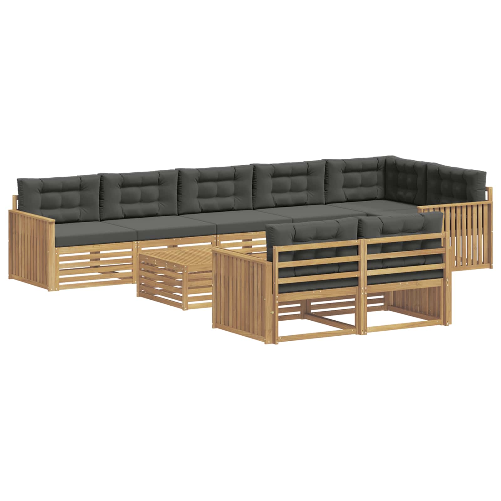 Outdoor-Sofagarnitur 9 pcs Weiß und Anthrazit 79 x 79 x 37 cm