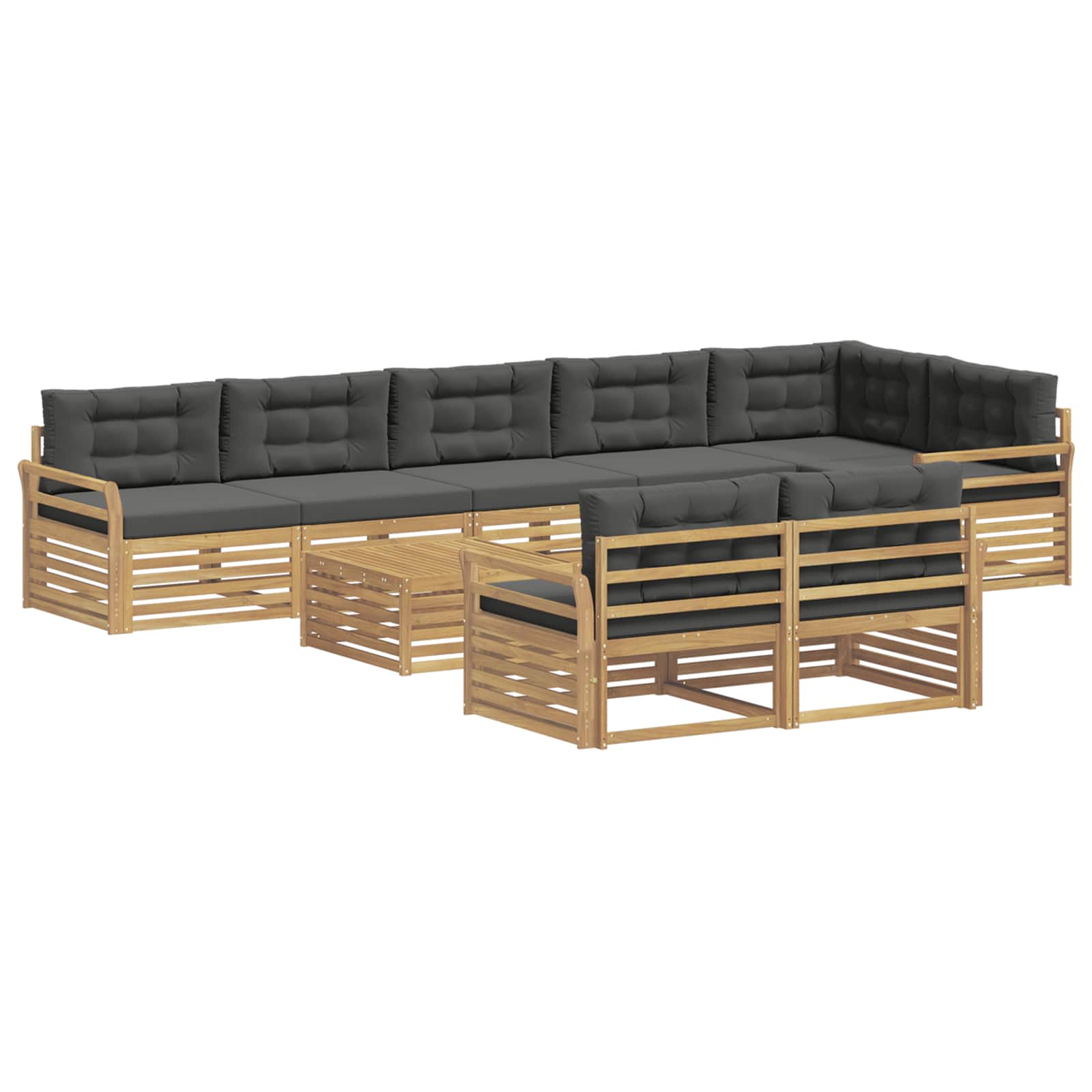 Outdoor-Sofagarnitur 9 pcs Weiß und Anthrazit 79 x 79 x 37 cm