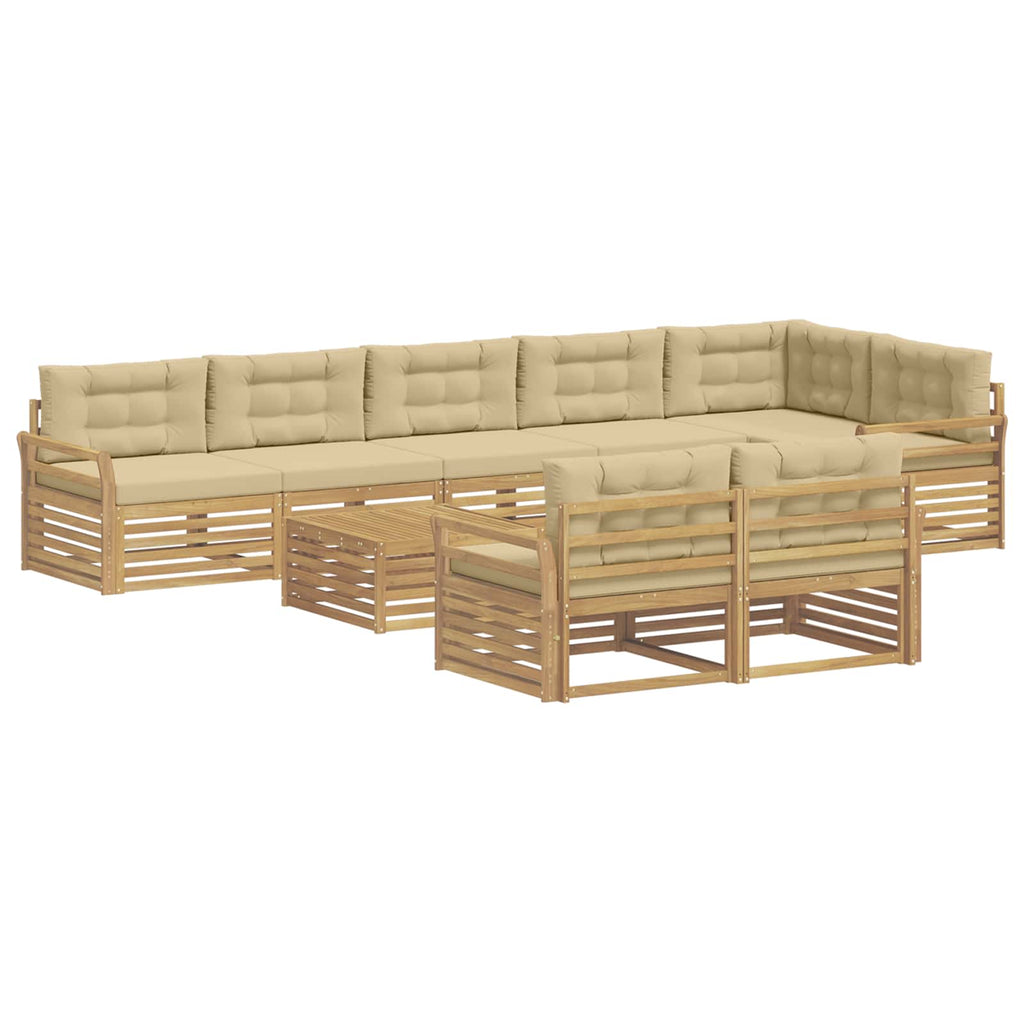Outdoor-Sofagarnitur 9 pcs Weiß und Beige 79 x 79 x 37 cm