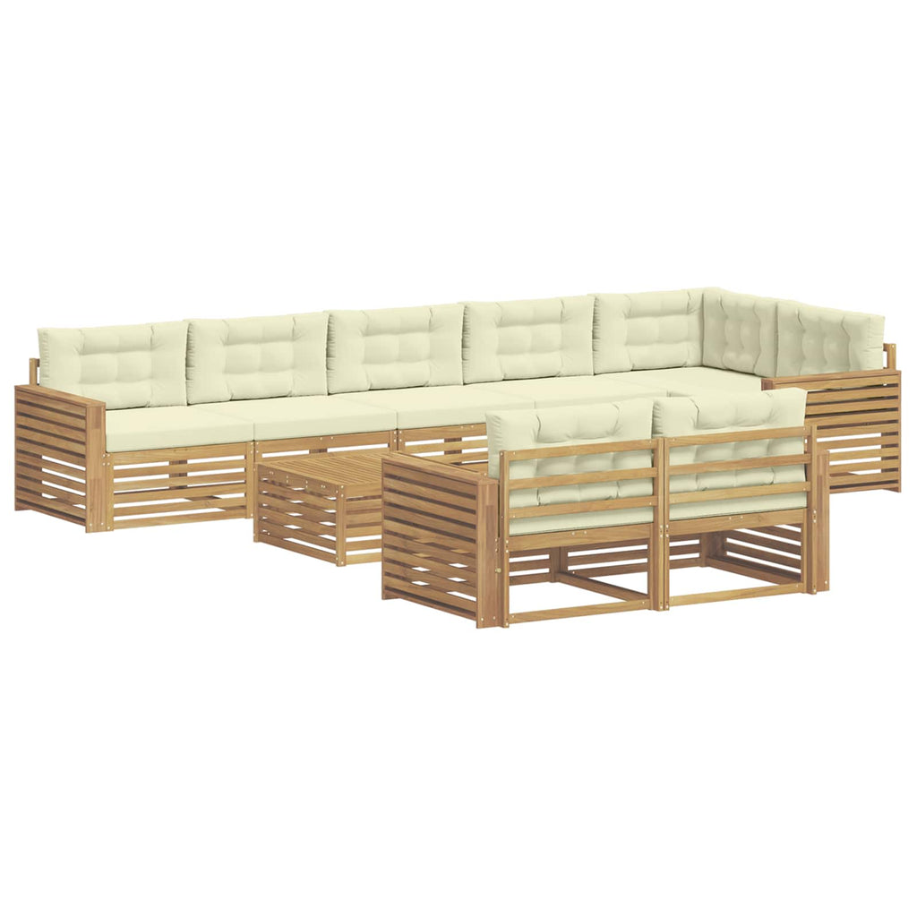 Outdoor-Sofagarnitur 9 pcs Weiß und Creme 79 x 79 x 37 cm