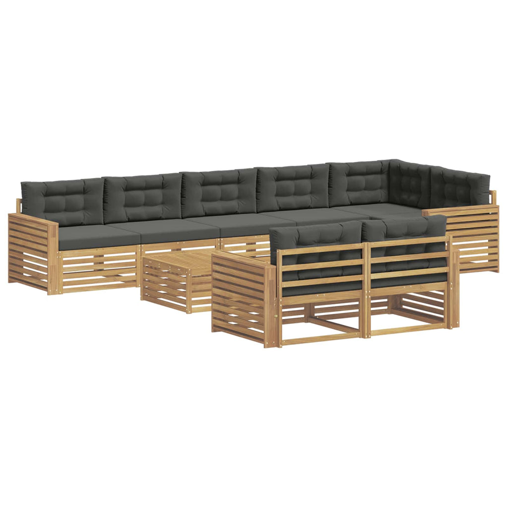 Outdoor-Sofagarnitur 9 pcs Weiß und Anthrazit 79 x 79 x 37 cm