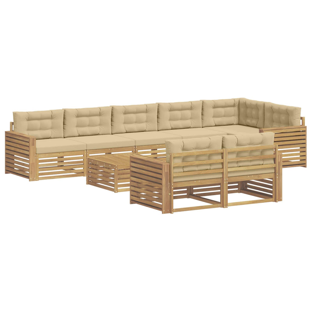 Outdoor-Sofagarnitur 9 pcs Weiß und Beige 79 x 79 x 37 cm