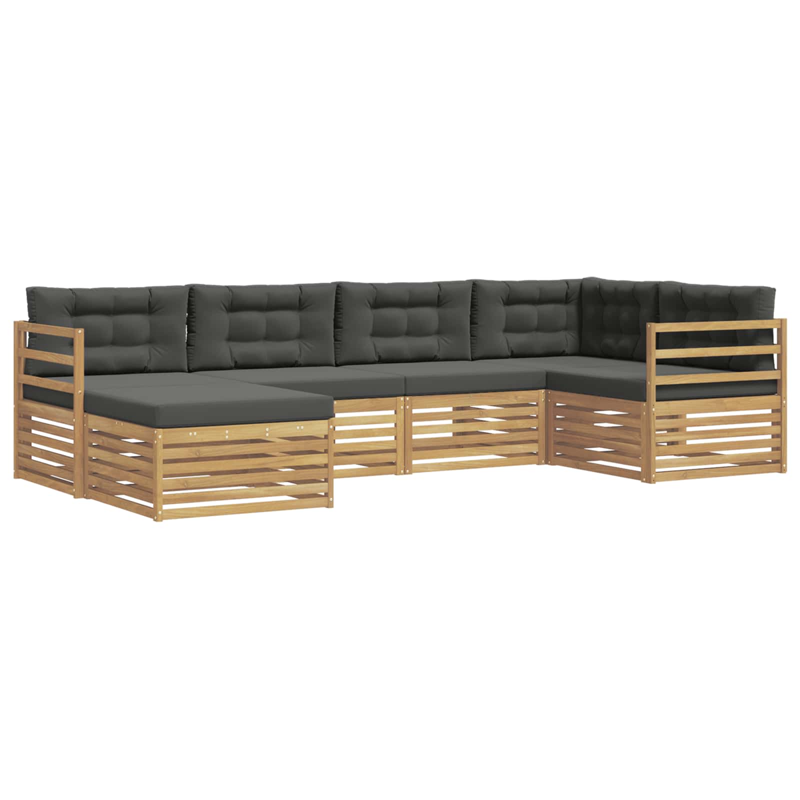 Outdoor-Sofagarnitur 6 pcs Weiß und Anthrazit Polyester