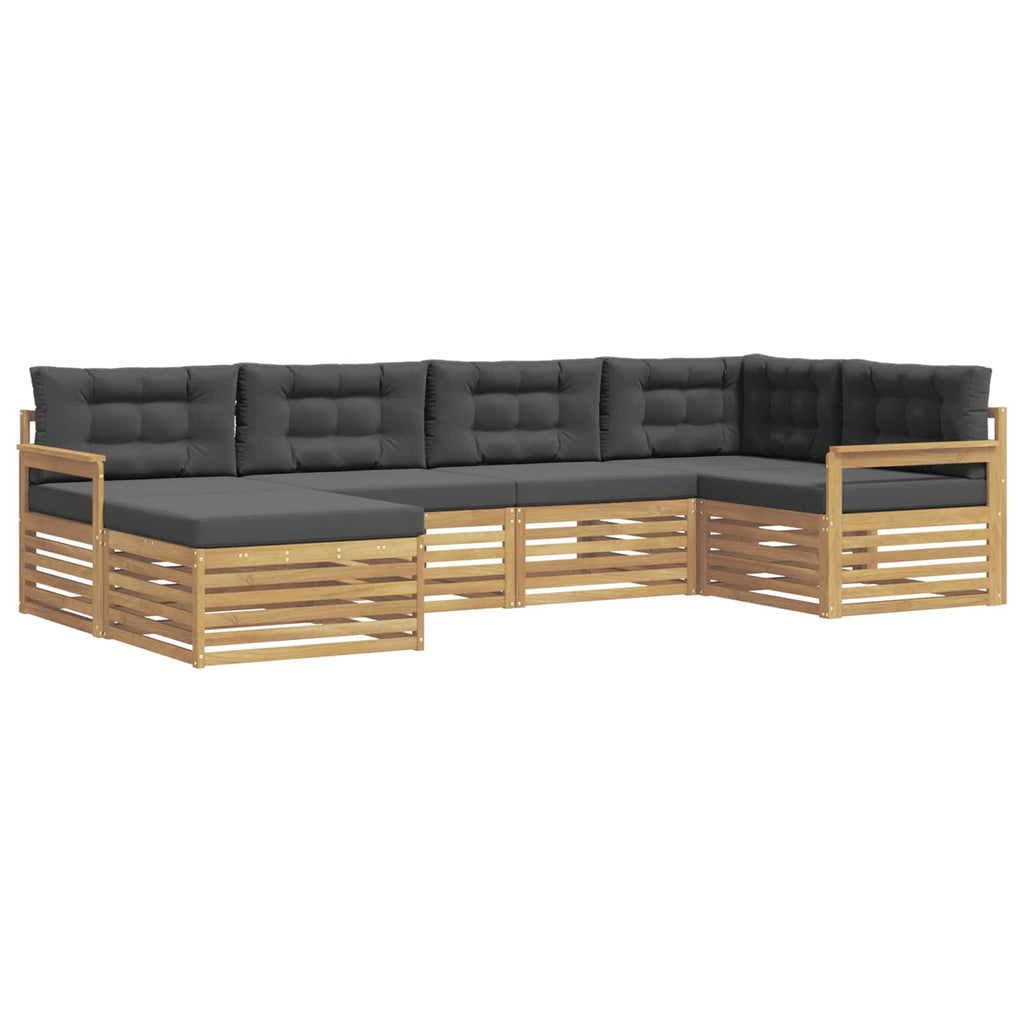 Outdoor-Sofagarnitur 6 pcs Weiß und Anthrazit Polyester