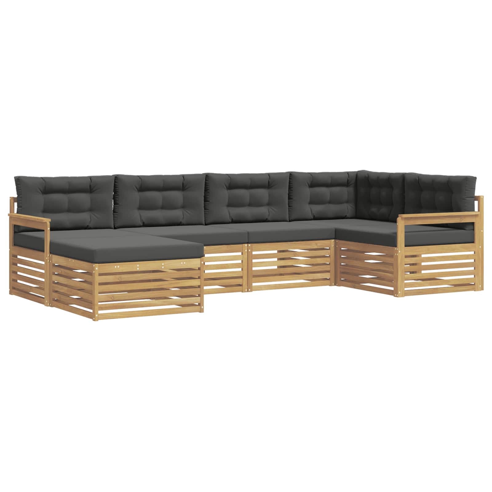 Outdoor-Sofagarnitur 6 pcs Weiß und Anthrazit Polyester