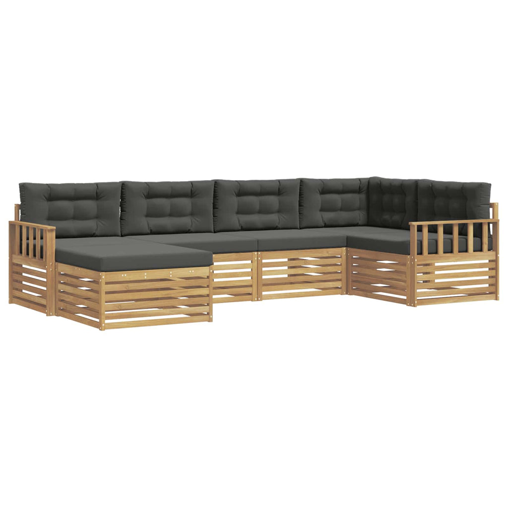 Outdoor-Sofagarnitur 6 pcs Weiß und Anthrazit Polyester