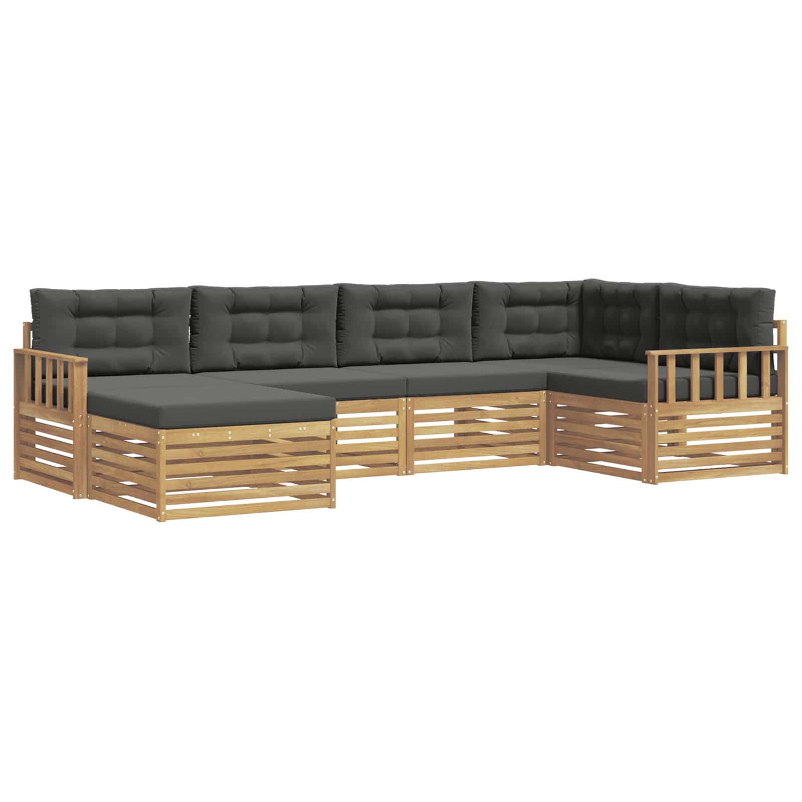 Outdoor-Sofagarnitur 6 pcs Weiß und Anthrazit Polyester