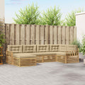 Outdoor-Sofagarnitur mit Kissen 6 pcs Weiß und Beige Polyester