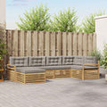 Outdoor-Sofagarnitur 6 pcs Weiß und Hellgrau