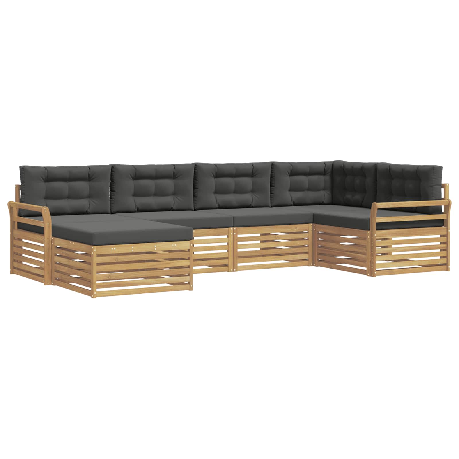 Outdoor-Sofagarnitur 6 pcs Weiß und Anthrazit