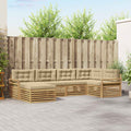 Outdoor-Sofagarnitur 6 pcs Weiß und Beige 329 x 170,5 x 73 cm