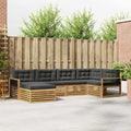 Outdoor-Sofagarnitur 6 pcs Weiß und Anthrazit Polyester