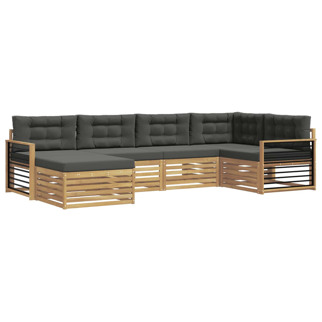 Outdoor-Sofagarnitur 6 pcs Weiß und Anthrazit Polyester