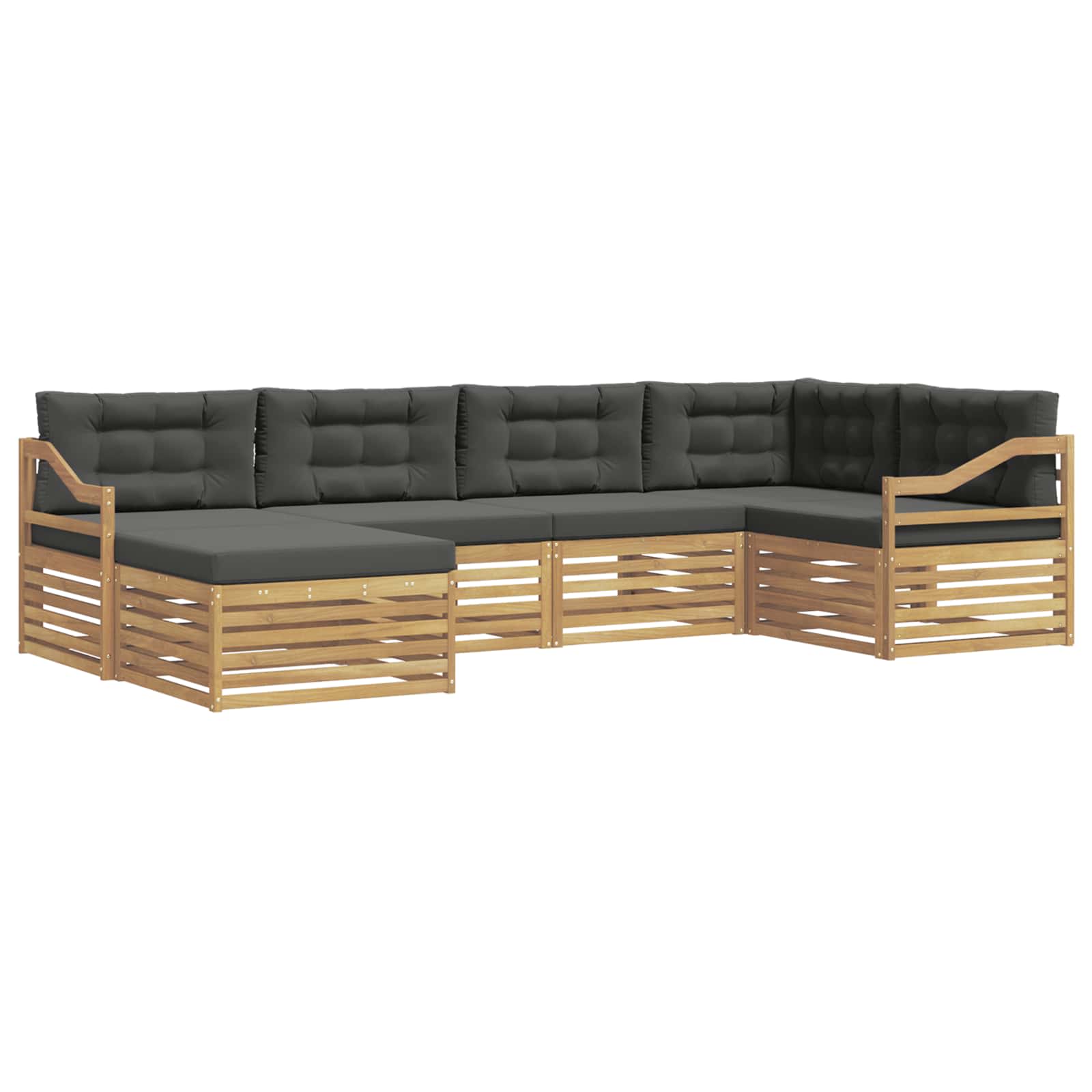 Outdoor-Sofagarnitur 6 pcs Weiß und Anthrazit Polyester