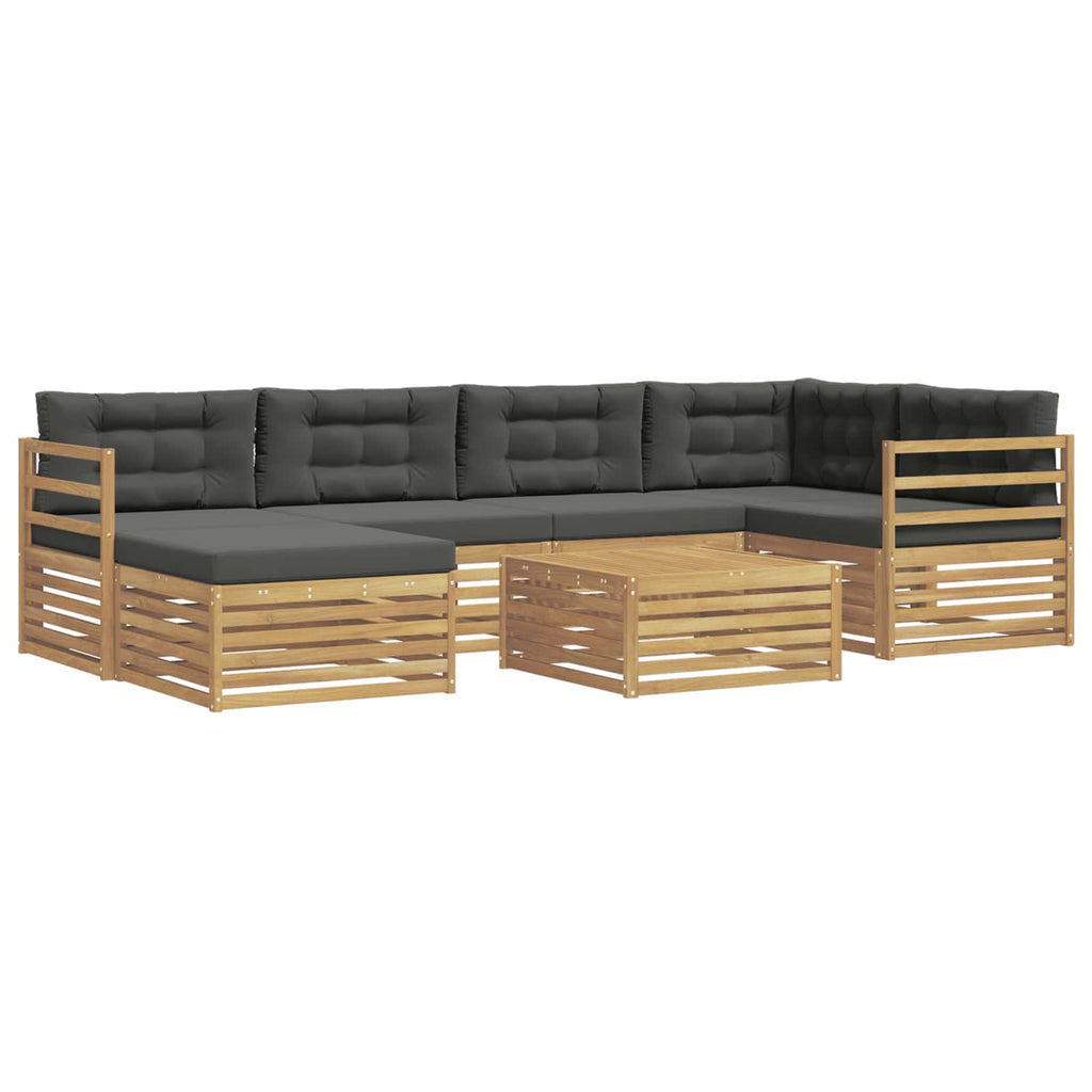Outdoor-Sofagarnitur mit Kissen 7 pcs Weiß und Anthrazit