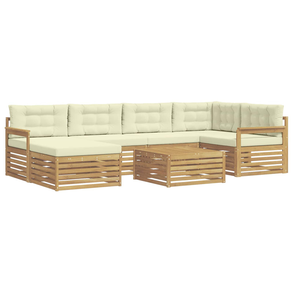 Outdoor-Sofagarnitur mit Kissen 7 pcs Weiß und Creme