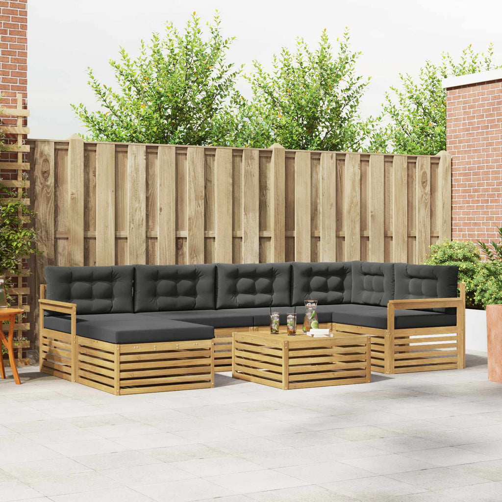 Outdoor-Sofagarnitur mit Kissen 7 pcs Weiß und Anthrazit