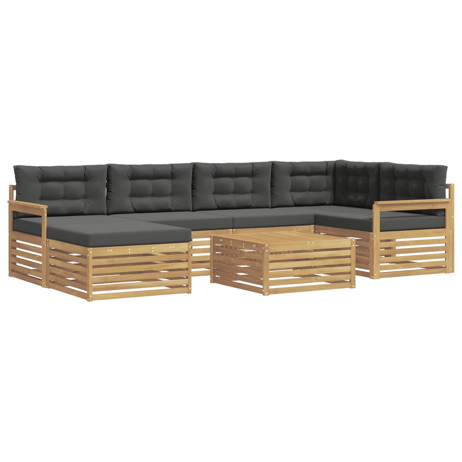 Outdoor-Sofagarnitur mit Kissen 7 pcs Weiß und Anthrazit