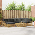 Outdoor-Sofagarnitur mit Kissen 7 pcs Weiß und Anthrazit