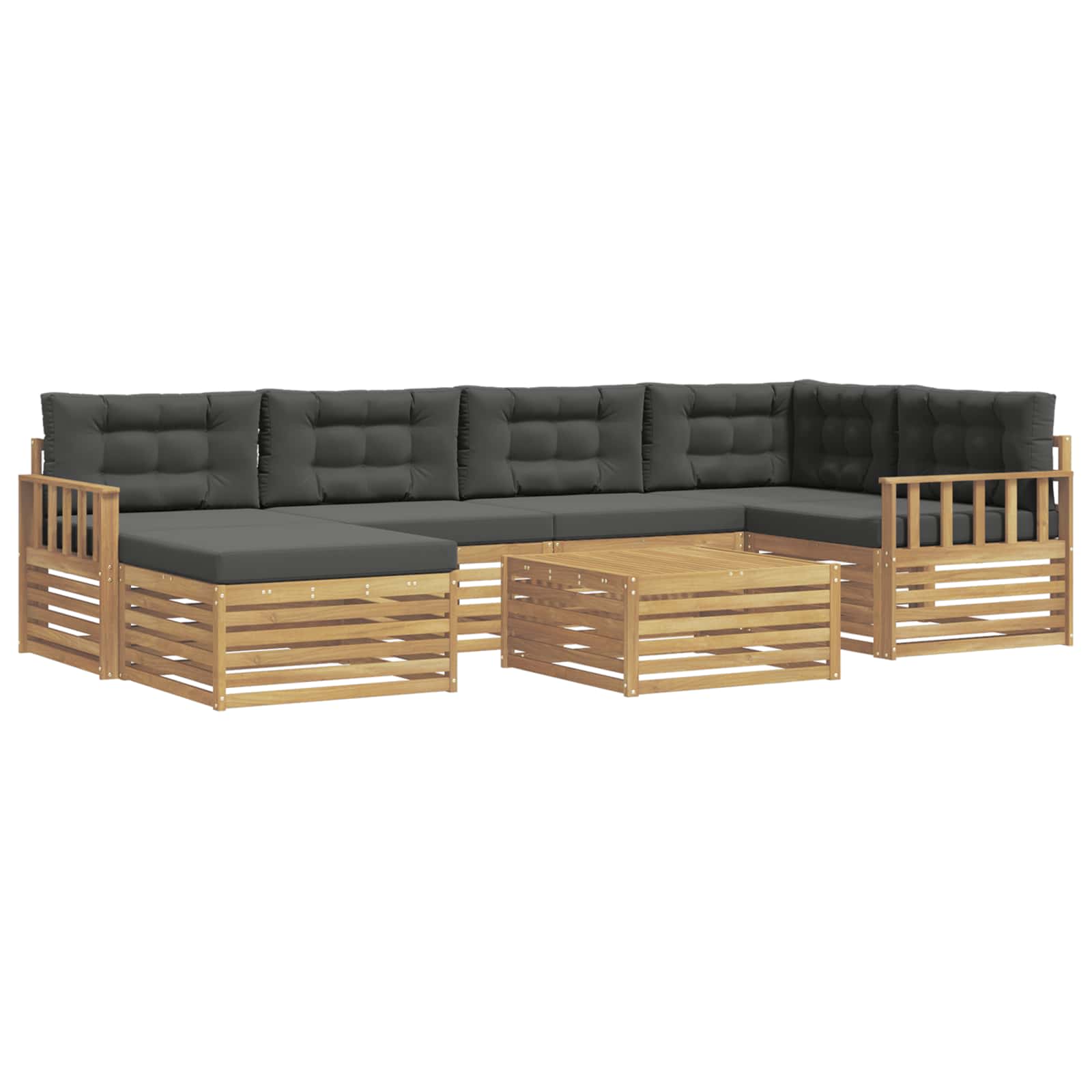 Outdoor-Sofagarnitur mit Kissen 7 pcs Weiß und Anthrazit