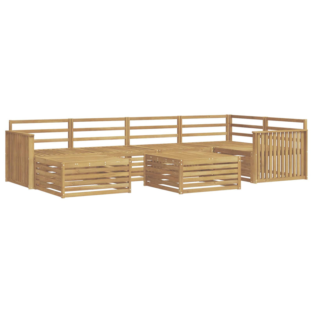 Outdoor-Sofagarnitur 7 pcs Weiß Massivholz Akazie