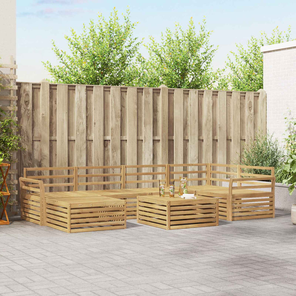Outdoor-Sofagarnitur 7 pcs Weiß Massivholz Akazie