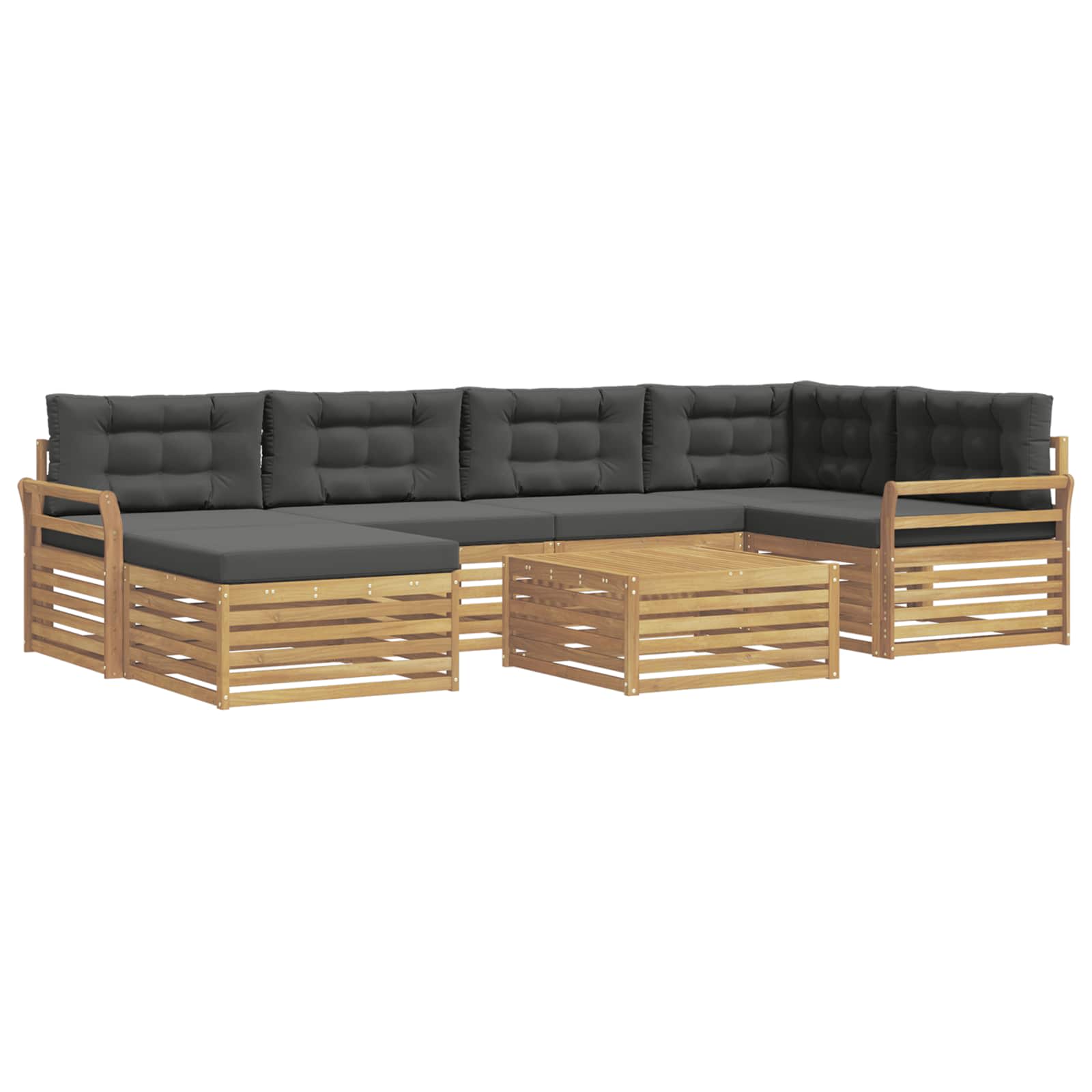 Outdoor-Sofagarnitur mit Kissen 7 pcs Weiß und Anthrazit