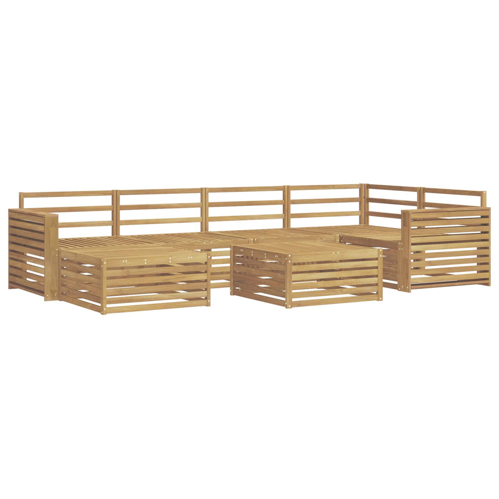 Outdoor-Sofagarnitur 7 pcs Weiß Massivholz Akazie