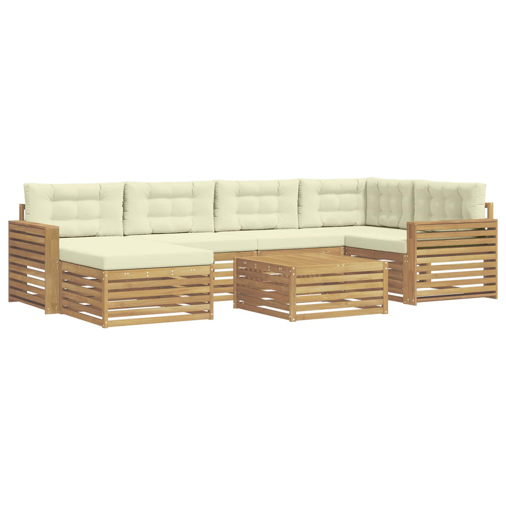 Outdoor-Sofagarnitur mit Kissen 7 pcs Weiß und Creme