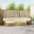 Outdoor-Sofagarnitur mit Kissen 7 pcs Weiß und Creme