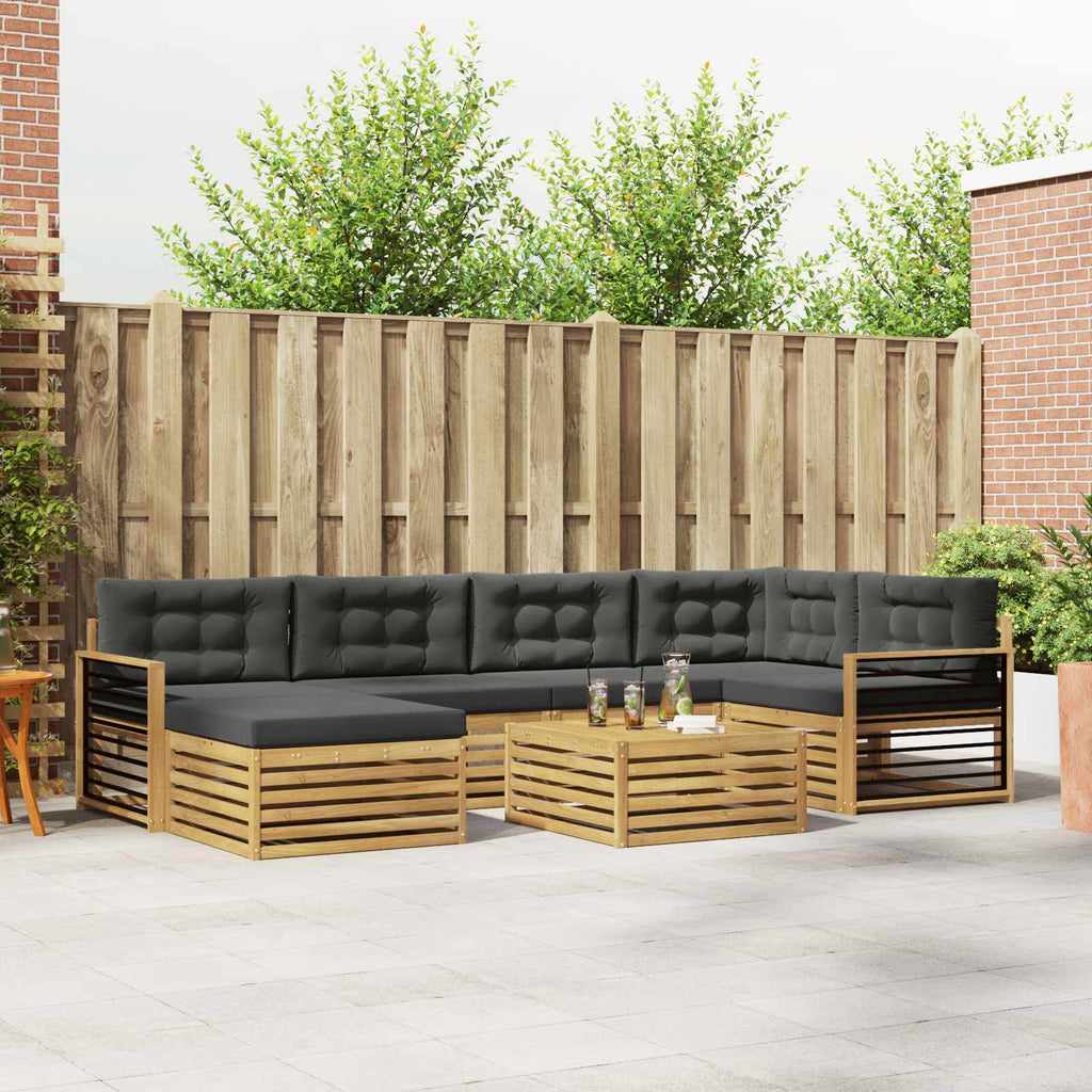 Outdoor-Sofagarnitur mit Kissen 7 pcs Weiß und Anthrazit
