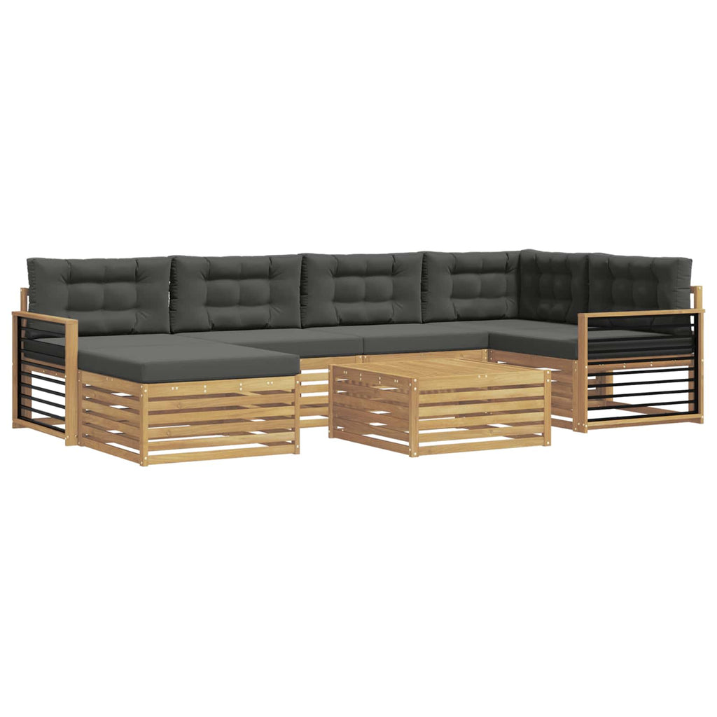 Outdoor-Sofagarnitur mit Kissen 7 pcs Weiß und Anthrazit
