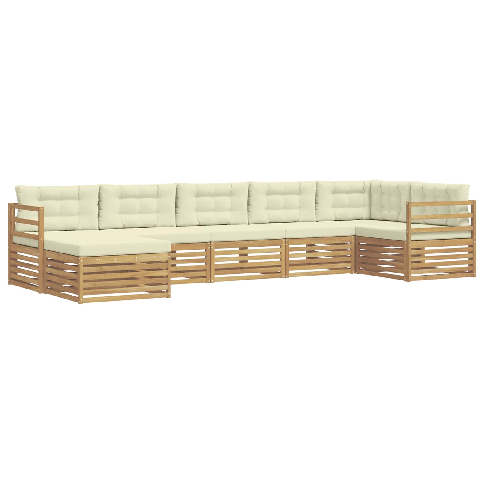 Outdoor-Sofagarnitur mit Kissen 7 pcs Weiß und Creme