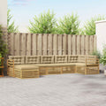 Outdoor-Sofagarnitur mit Kissen 7 pcs Weiß und Beige