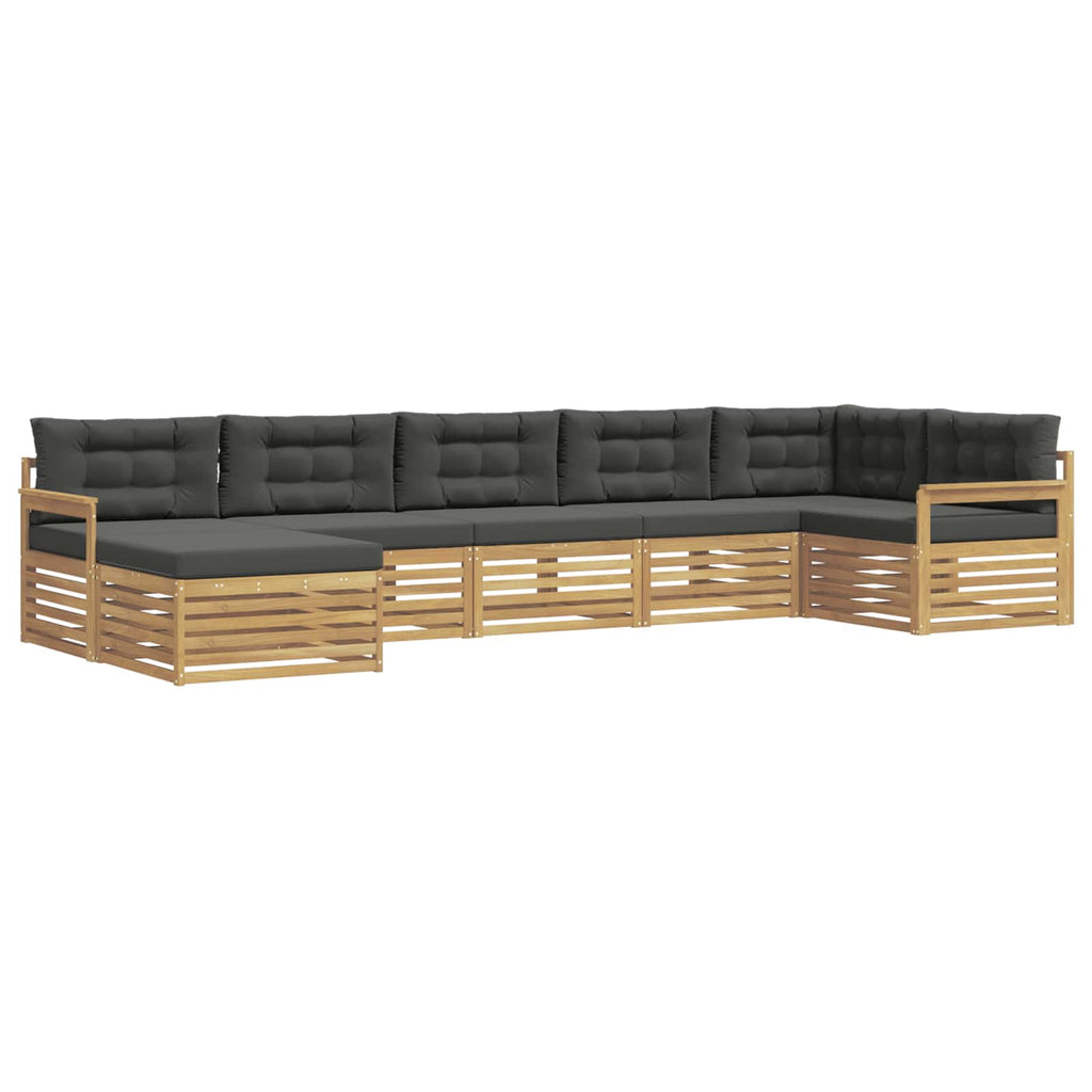Outdoor-Sofagarnitur mit Kissen 7 pcs Weiß und Anthrazit
