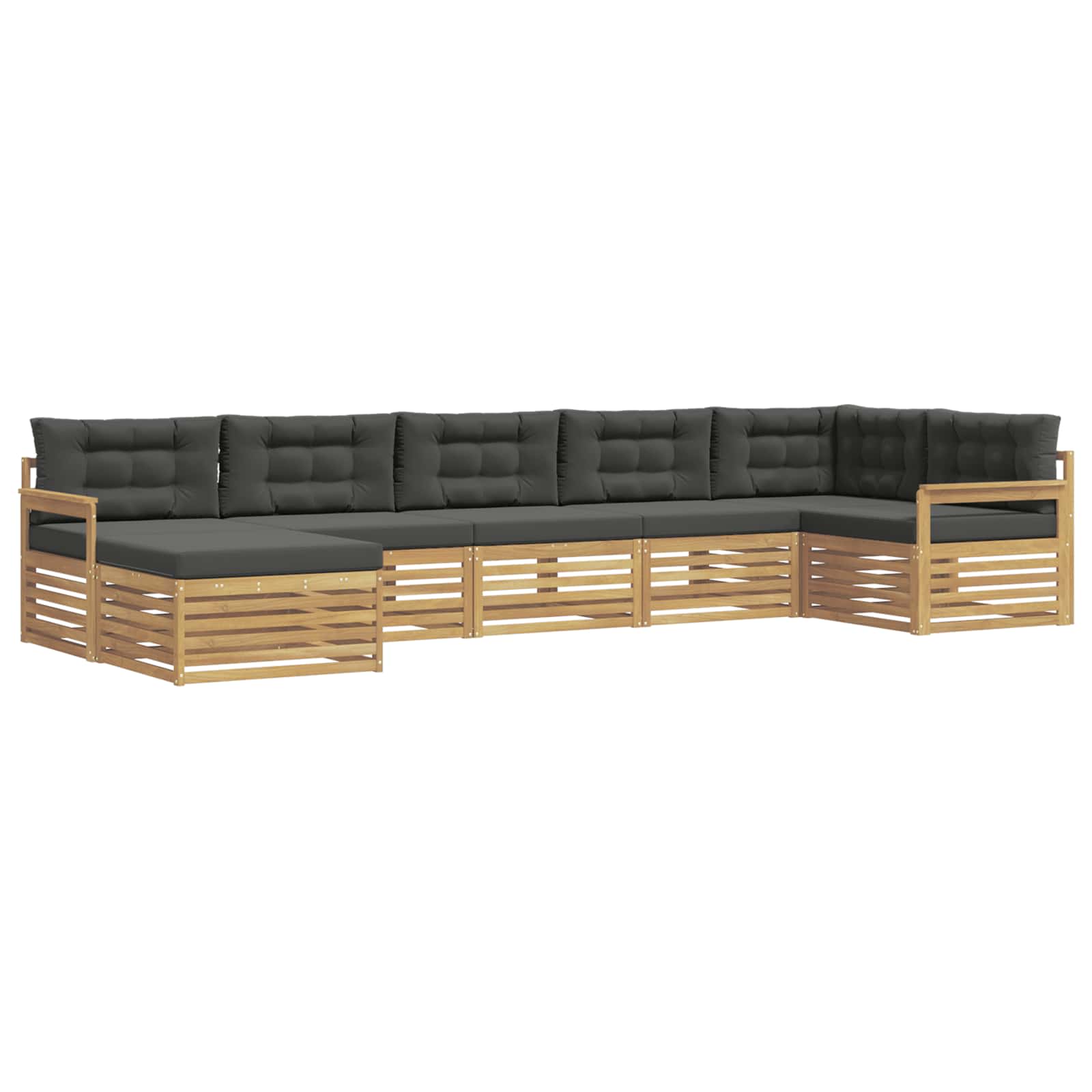 Outdoor-Sofagarnitur mit Kissen 7 pcs Weiß und Anthrazit
