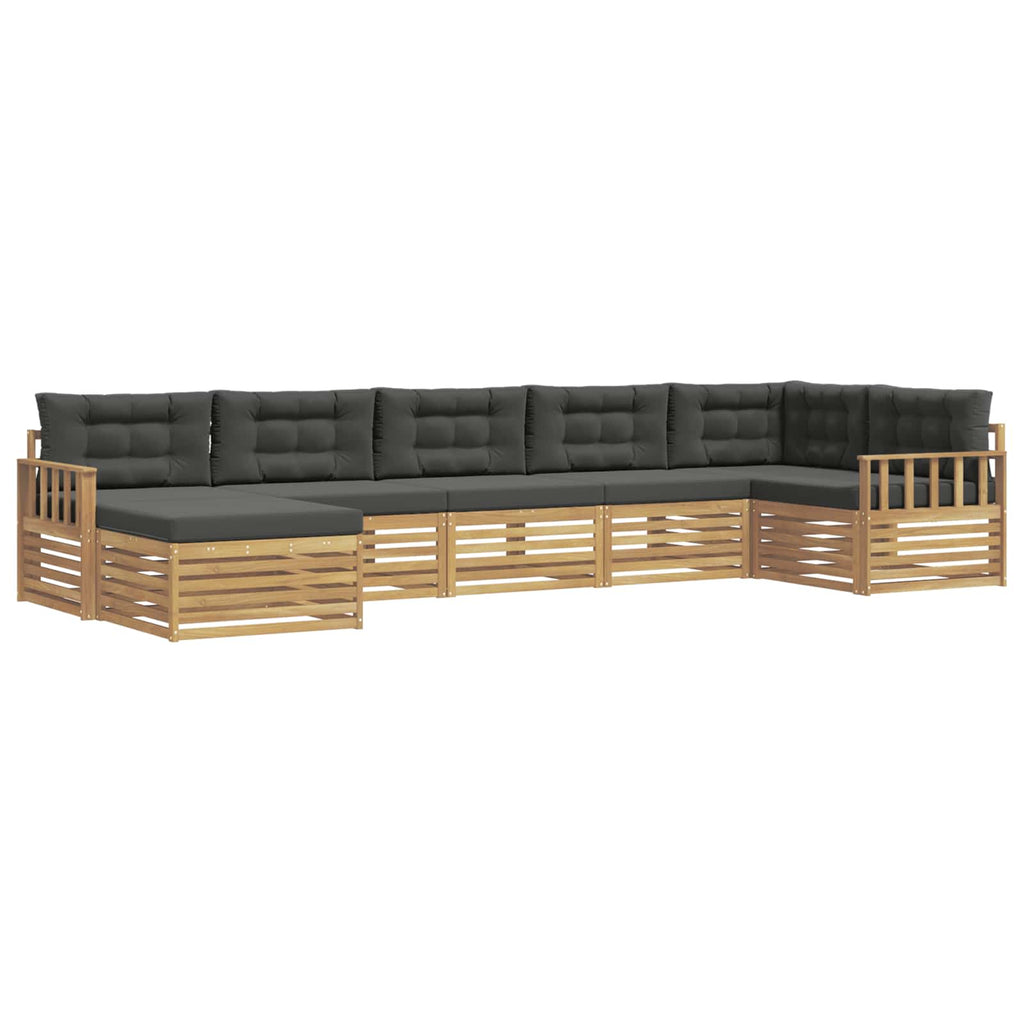 Outdoor-Sofagarnitur mit Kissen 7 pcs Weiß und Anthrazit